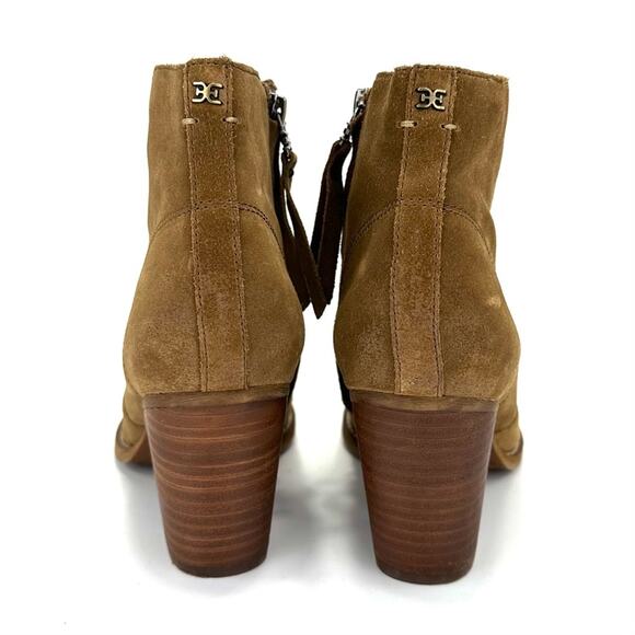 Sam Edelman Mari Women Brown Ankle Boot Sz 9.5 Suede Cuban Heel Cushioned Bootie - Picture 4 of 15